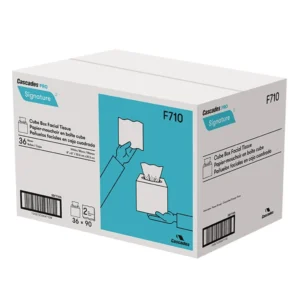 Cascades PRO Signature® Cube-Box Facial Tissue – 2-Ply, White, 90 sheets, 36 boxes (F710)